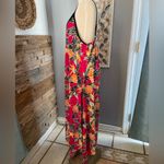 Shoreline  Tropical Print Maxi Dress - Black and Pink Photo 1