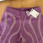 Another Girl Wavy Knit Purple Flare Pants Photo 1