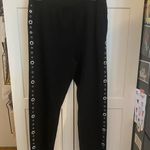 Chico's Zenergy Luxe Cashmere Knit Black Gold embellished Pants elevated Glam loungewear Photo 10