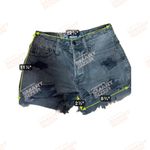 Hollister  Black Jean Shorts with Raw Hem and Distressed Look Button Fly Photo 2