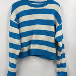 Diane Von Furstenberg  Blue White Striped Angora Wool Blend Sweater Size M Photo 0