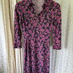 Diane Von Furstenberg  DVF 100% Silk Colorful V-Neck Collar Duenne Dress 6 Photo 1