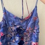 ASTR THE LABEL Daytona Pleated Floral Maxi Dress PERIWINKLE Pink Sz L Revolve Photo 5