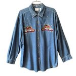 Vintage denim graphic embroidered Noah’s ark shirt Blue Size undefined Photo 0