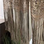 Vintage Gold Lace/Crochet Rose Design Scarf / Shawl with Fringe Photo 4