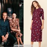 Christy Dawn  burgundy floral rare midi dress NEW Photo 1