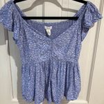 Japna Blue Floral Blouse Photo 0