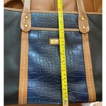 Marc Fisher  Black & Blue Vegan Leather Crocodile Shoulder Bag Purse Photo 8