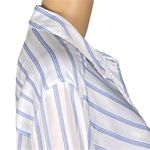 Free People  white with light blue stripes long sleeve button down Medium EUC Photo 2