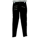 J Brand Jeans Womens 0 24 Black Skinny Leg Zippers Rocker Edgy Grunge Streetwear Photo 1