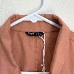 Brown Mini Dress with Mandarin Collar and Short Sleeves Photo 1
