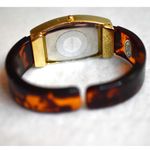 Geneva Trendy Tortoise Shell 5"Gold Tone Cuff New Battery Like New Watch Gold Photo 3