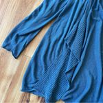 J.Jill Wear Ever Collection Linen Blend Open Cardigan Dusty Blue Lagenlook Sz M Photo 2