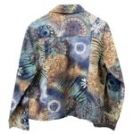 Y2K Keren Hart Medium Colorful Abstract Print Blazer Jacket Wearable Art Funky Blue Photo 3