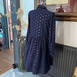 JUDE CONNALLY Briar Navy & Gold Polka Dot Babydoll Shirt Dress Sz XS 💚🎀 Blue Photo 7