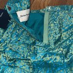 Peter Som NWT  ruched Silk blend Blue Green mini Ruffle Skirt 6 Photo 5