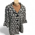 Elegant Black and White Women's Pea Coat Size XL Photo 1