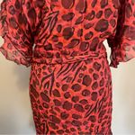 IRO Asymmetric Leopard Print Chiffon Mini Wrap Dress Photo 3