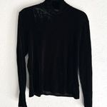 Banana Republic Vintage 90s  Black Velvet Turtleneck Large Whimsigoth Witchy Photo 0