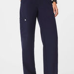 FIGS  High Waisted Isabel Wide Leg Scrub Pants in Navy, Size Large Photo 0