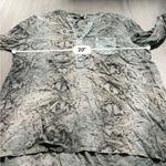 Cherish Made in Italy Gray Snakskin Print Long Sleeve Quarter Button Top Size M Photo 7