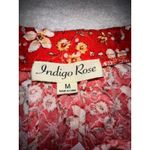 Indigo Rose Floral Print Top Red White Yellow Square Neck Blouse Photo 5