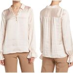 Paige Resa Satin Pale Pink Blouse Size L MSRP 179.00 Photo 0