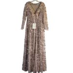 Mac Duggal Pink Floral Applique Illusion Long Sleeve Gown 70224 Sz 8 NWT Photo 5