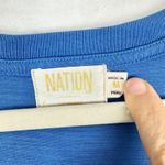 Nation Ltd  Danika Flounce Dress Size Medium Workman Blue Cotton Photo 8