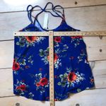 PaperMoon  NWT Basima Back Detail Knit Cami Top Blue Floral Size L Photo 5