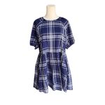 Hill House  - Navy Plaid Cotton Mini Dress Sz S Photo 1