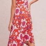Anthropologie Maeve Clearly Red Floral Knit Mock Neck Dress Sz L Photo 1
