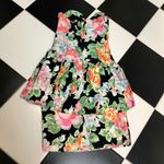 Vintage 80s 90s Niki Strapless Tube Dress Ruffles Colorful Floral Dopamine sz S Multiple Photo 9