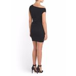 Halston Heritage NWT Black Off Shoulder Draped Tuck Side Jersey Mini Dress XXS Photo 1