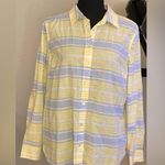 Talbots - Yellow and blue striped button-down top Size LP Photo 0