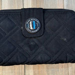 Vera Bradley  Black Quilted Clutch Wallet‎ 7.5x5x1 Zip Around Section Photo 0