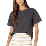 Madewell  boxy parkview black henley shirt sleeve shirt Photo 0