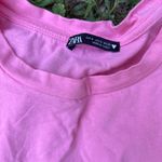 ZARA  Pink Ruffle‎ Sleeve Crop Top Women's Small Short Sleeve Casual Photo 2