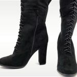 Wild Diva Black Suede Knee High Boots Photo 7
