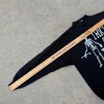 Vintage 90s Trick or Treat Skeleton Halloween Spooky Black Crewneck Sweatshirt Size XL Photo 6