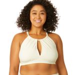 Time & Tru Nwt Women's Cream Pique Key Halter Swim Top bottom size 3X 24w-26w Photo 6