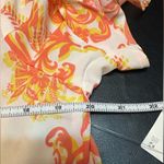 Liz Claiborne  White Orange Blouse Floral Short Sleeve Size S Tied Front NWT Photo 8
