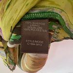 Charlie Jade  Silk Sleeveless Green Abstract Multi Color Print Dress Large Photo 7