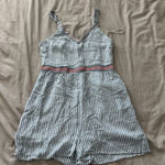 Boutique Striped Romper White Size M Photo 0