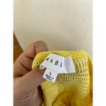 Mable Butter Yellow Linen Blend Square Neck Puff Sleeve Mini Dress Size L Photo 4