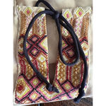 Esley Embroidered Tan Aztec Style Womens Sleeveless Top, Size Large Photo 6