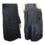 Talbots Down Puffer Coat in navy with fur trimmed hood size medium Photo 10