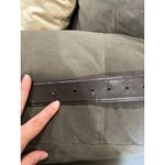 Source Unknown Vintage Y2K Brown Leather Belt Boho Oval Natural Stone Bronze Buckle Sz M Photo 3