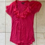 EXPRESS  Hot Pink/Coral Ruffle Blouse Sz Small Top Photo 0