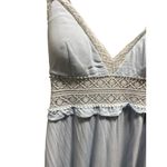 Selfie Leslie  Desert Rose Crochet Lace-Up Back Maxi Dress Ice Blue Size XL Boho Photo 7